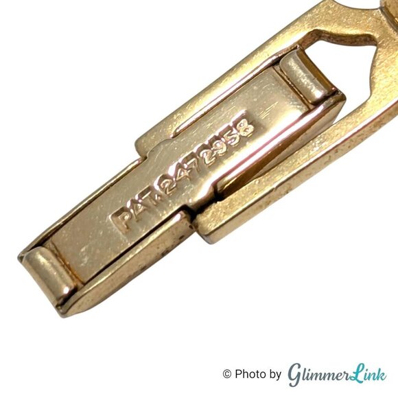 VTG Round Mother of Pearl Shell Six Pointed Star Whale Back Gold Tone Cufflinks - Picture 6 of 9